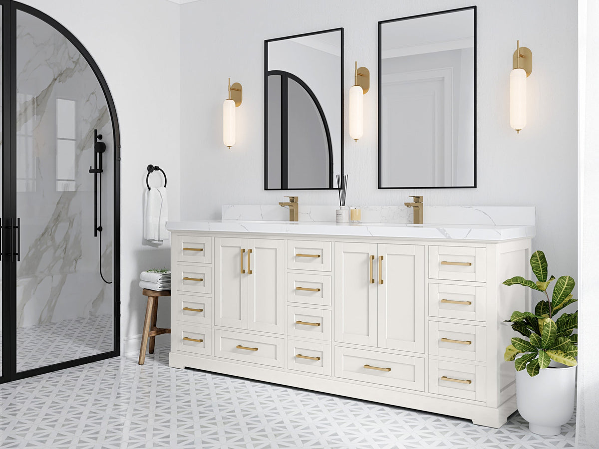 Boston 84 in. W x 22 in. D Double Sink Bathroom Vanity - Willow Bath and Vanity