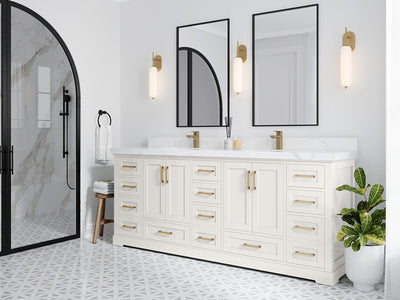 Boston 84 in. W x 22 in. D Double Sink Bathroom Vanity - Willow Bath and Vanity