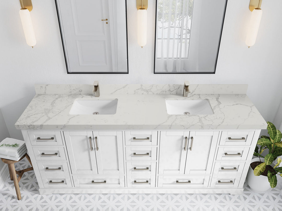 Boston 84 in. W x 22 in. D Double Sink Bathroom Vanity - Willow Bath and Vanity