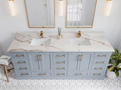 Boston 84 in. W x 22 in. D Double Sink Bathroom Vanity - Willow Bath and Vanity