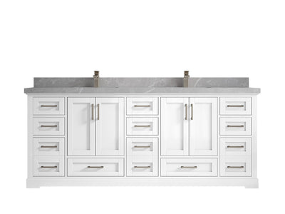 Boston 84 in. W x 22 in. D Double Sink Bathroom Vanity - Willow Bath and Vanity