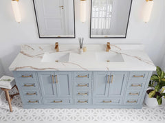 Boston 84 in. W x 22 in. D Double Sink Bathroom Vanity - photo 8