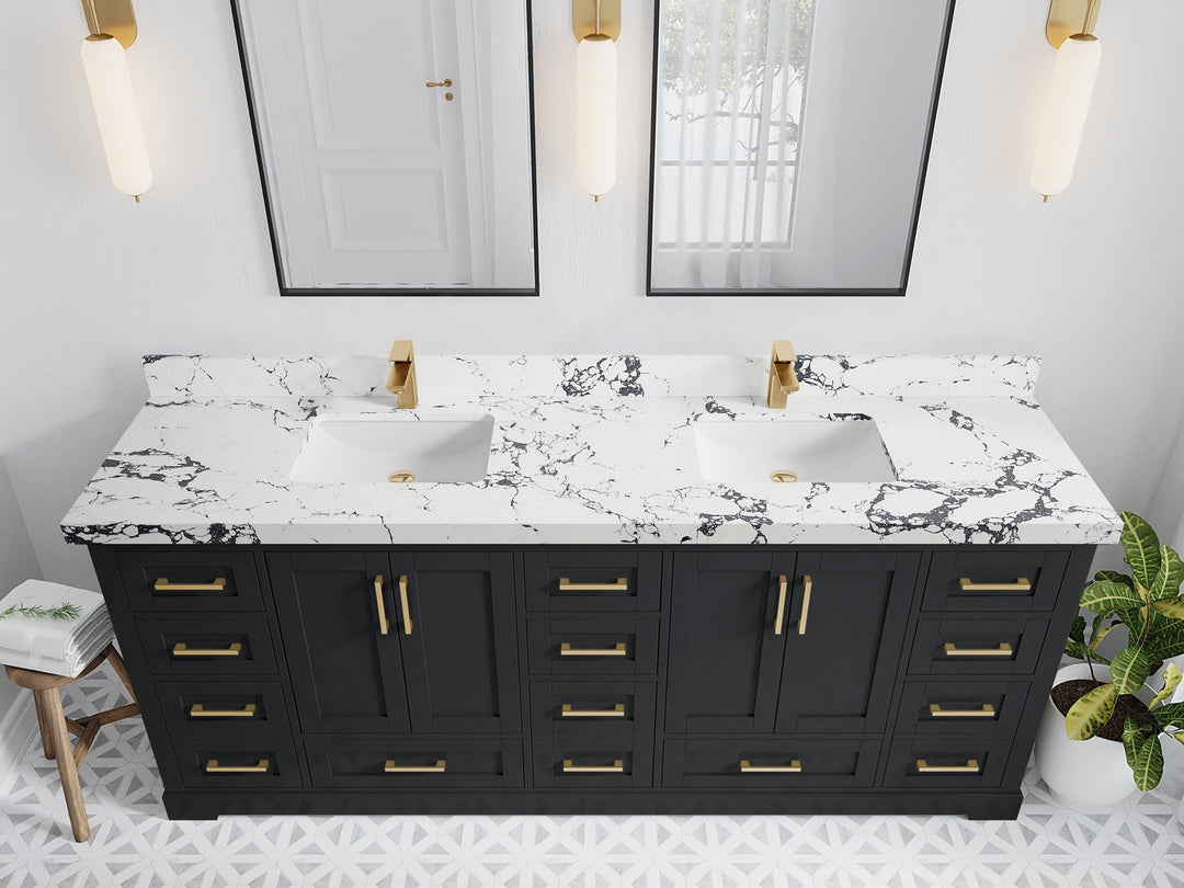 Boston 84 in. W x 22 in. D Double Sink Bathroom Vanity - Willow Bath and Vanity