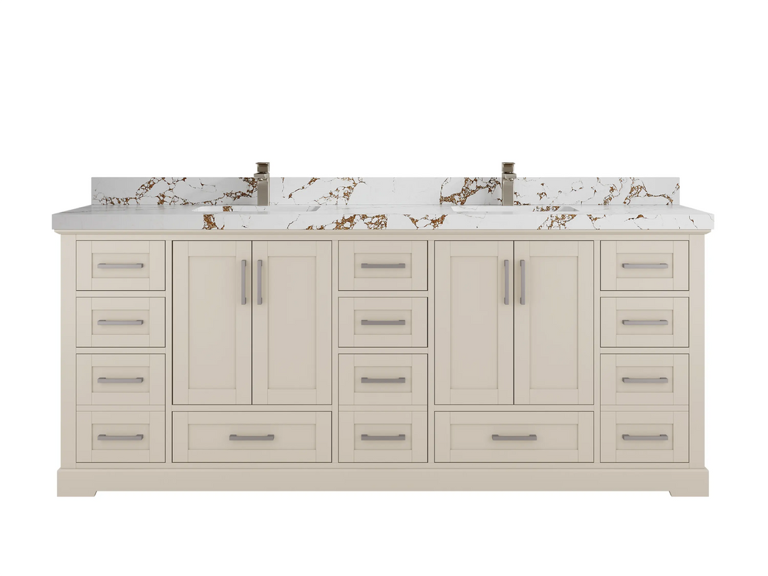 Boston 84 in. W x 22 in. D Double Sink Bathroom Vanity - Willow Bath and Vanity