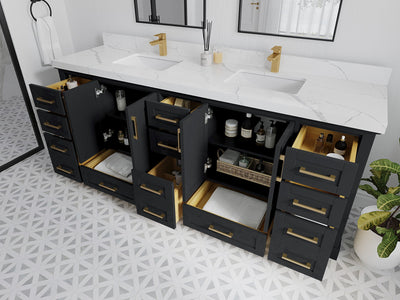 Boston 84 in. W x 22 in. D Double Sink Bathroom Vanity - Willow Bath and Vanity