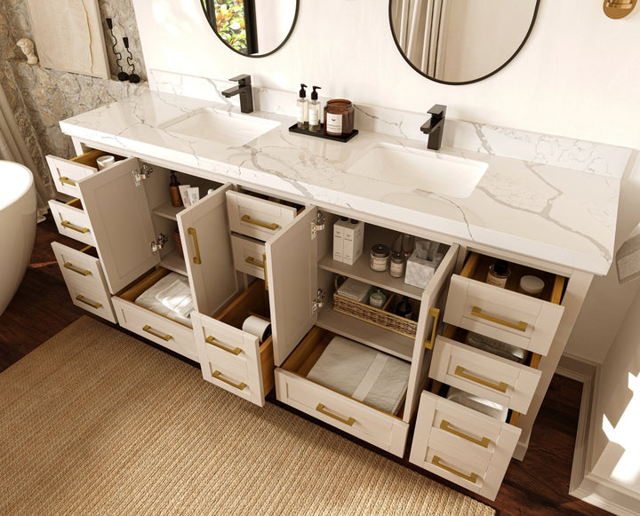 Boston 84 in. W x 22 in. D Double Sink Bathroom Vanity - photo 3