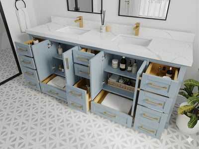 Boston 84 in. W x 22 in. D Double Sink Bathroom Vanity - Willow Bath and Vanity