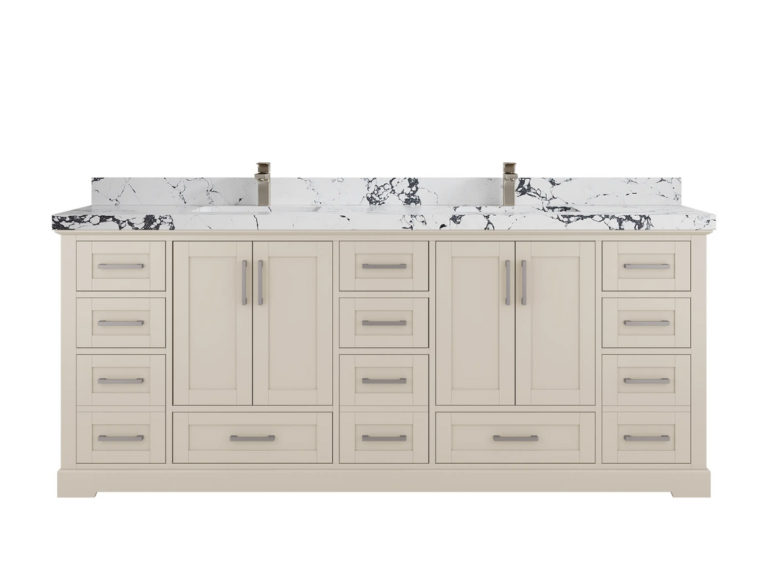 Boston 84 in. W x 22 in. D Double Sink Bathroom Vanity - Willow Bath and Vanity