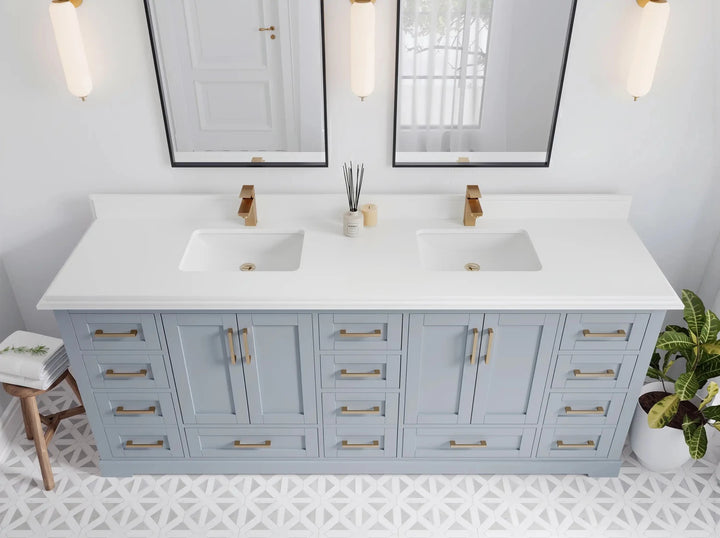 Boston 84 in. W x 22 in. D Double Sink Bathroom Vanity - photo 26