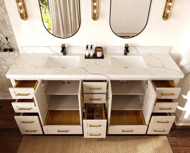 Boston 84 in. W x 22 in. D Double Sink Bathroom Vanity - photo 4