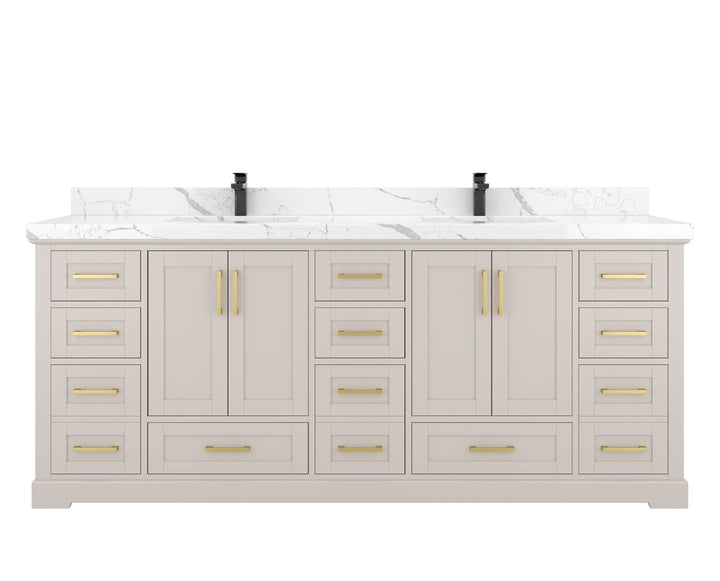 Boston 84 in. W x 22 in. D Double Sink Bathroom Vanity - photo 1