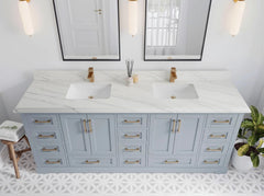 Boston 84 in. W x 22 in. D Double Sink Bathroom Vanity - photo 24