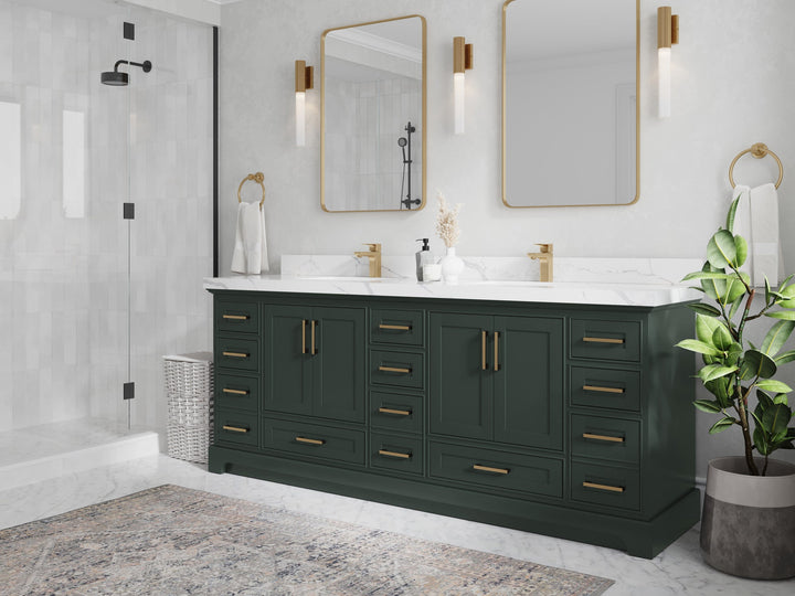 Boston Fenway 84 in. W x 22 in. D Double Sink Bathroom Vanity - photo 3