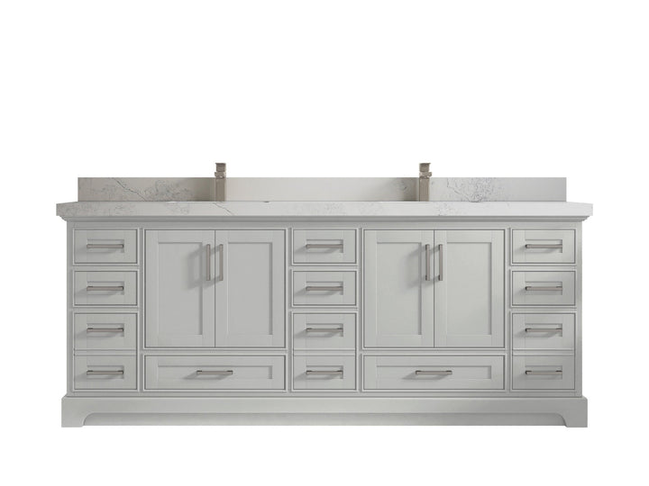 Boston Fenway 84 in. W x 22 in. D Double Sink Bathroom Vanity - photo 1