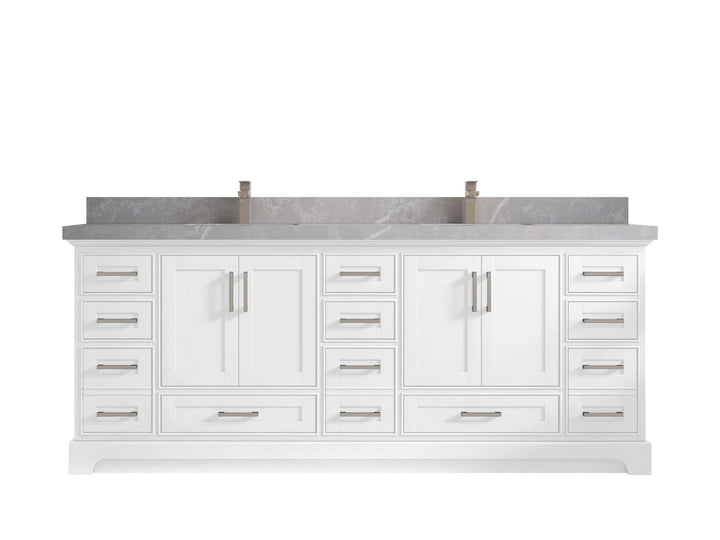 Boston Fenway 84 in. W x 22 in. D Double Sink Bathroom Vanity - photo 1