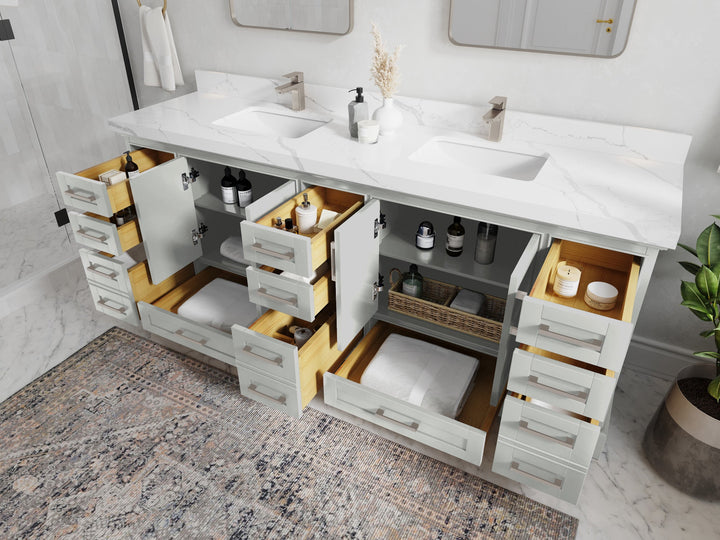 Boston Fenway 84 in. W x 22 in. D Double Sink Bathroom Vanity - photo 3