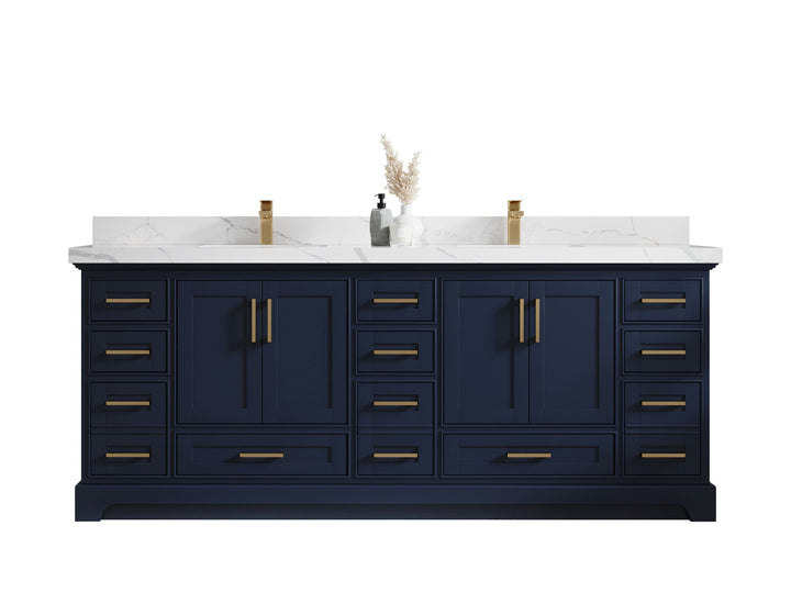 Boston Fenway 84 in. W x 22 in. D Double Sink Bathroom Vanity - photo 1