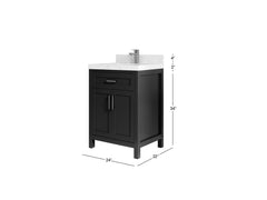 Cambridge 24 in. W x 22 in. D Single Sink Bathroom Vanity - photo 3