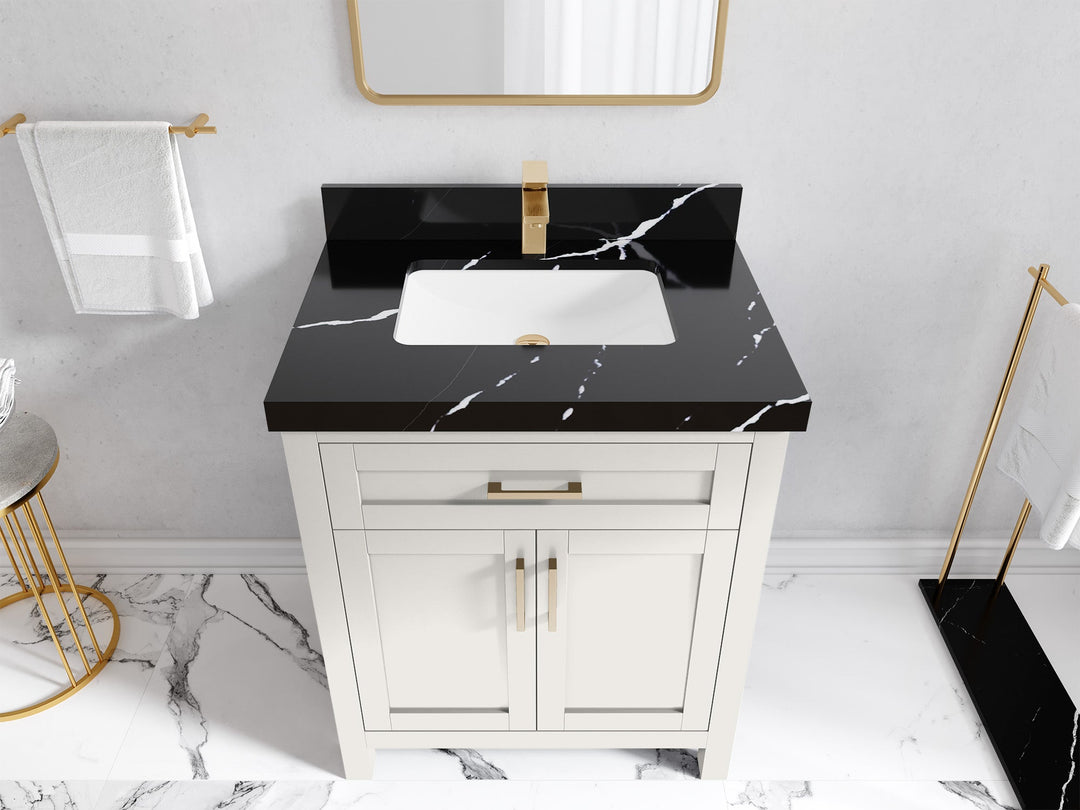 Cambridge 30 in. W x 22 in. D Single Sink Bathroom Vanity (Alabaster) - Willow Bath and Vanity