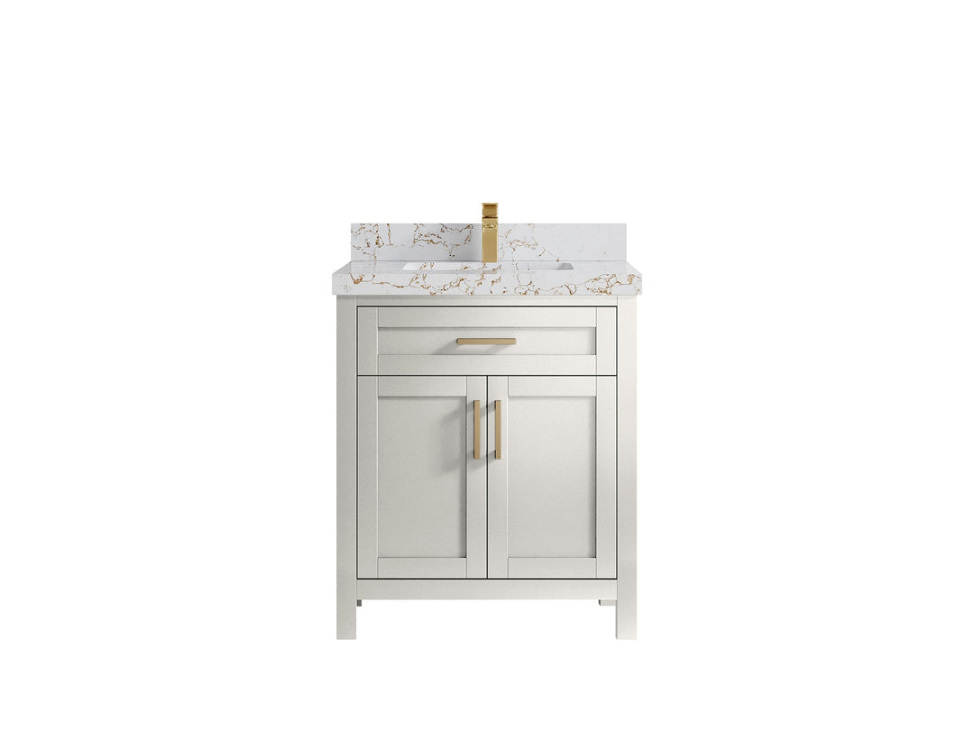 Cambridge 30 in. W x 22 in. D Single Sink Bathroom Vanity (Alabaster) - Willow Bath and Vanity