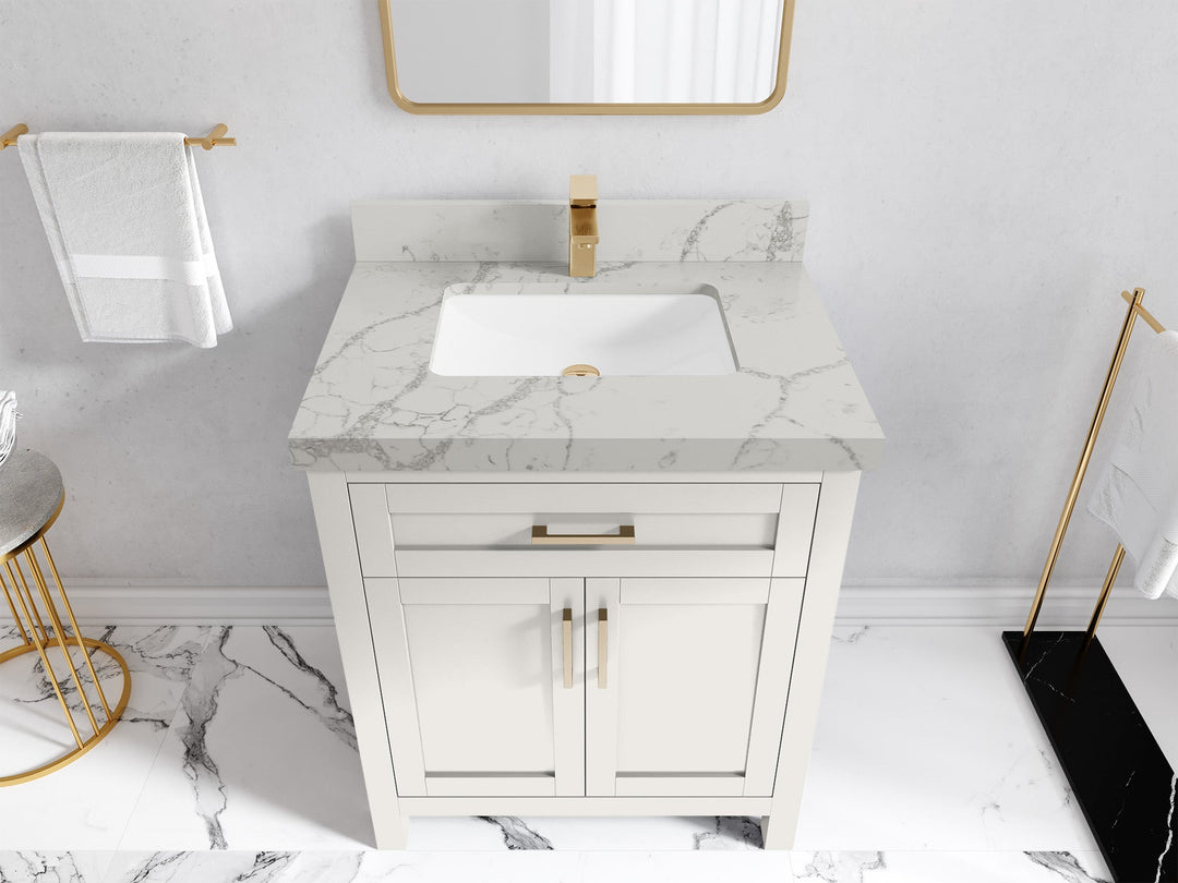 Cambridge 30 in. W x 22 in. D Single Sink Bathroom Vanity (Alabaster) - Willow Bath and Vanity