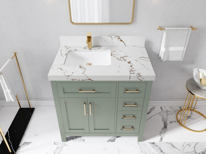 Cambridge 36 in. W x 22 in. D Left Offset Sink Bathroom Vanity - photo 40