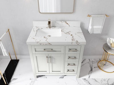 Cambridge 36 in. W x 22 in. D Left Offset Sink Bathroom Vanity - Willow Bath and Vanity