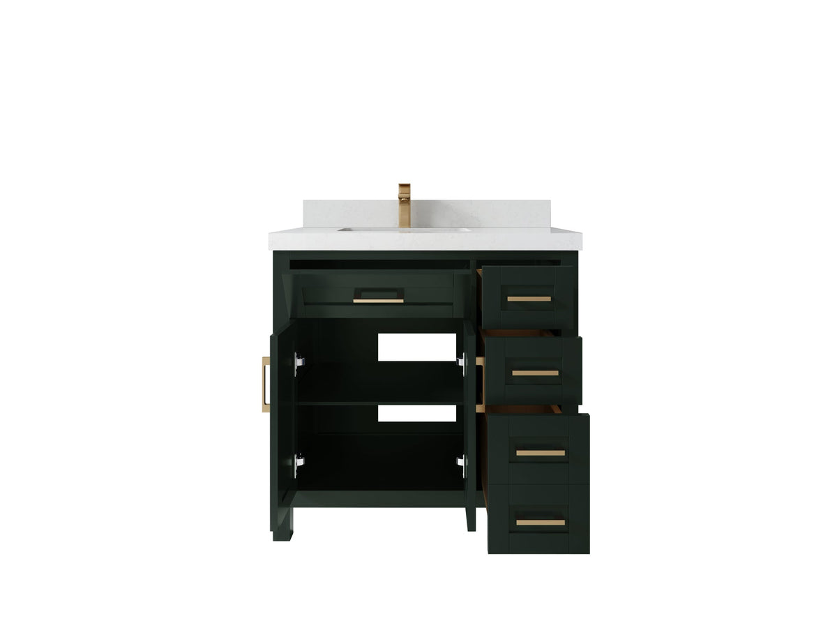 Cambridge 36 in. W x 22 in. D Left Offset Sink Bathroom Vanity - Willow Bath and Vanity