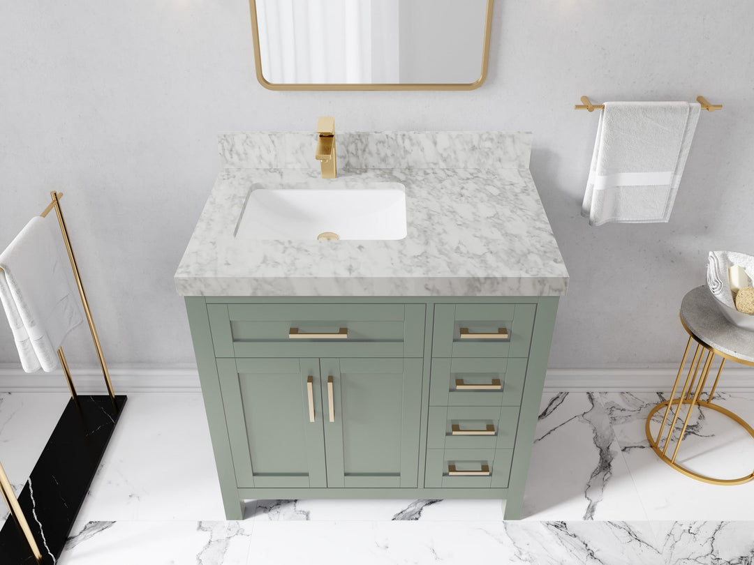 Cambridge 36 in. W x 22 in. D Left Offset Sink Bathroom Vanity - Willow Bath and Vanity