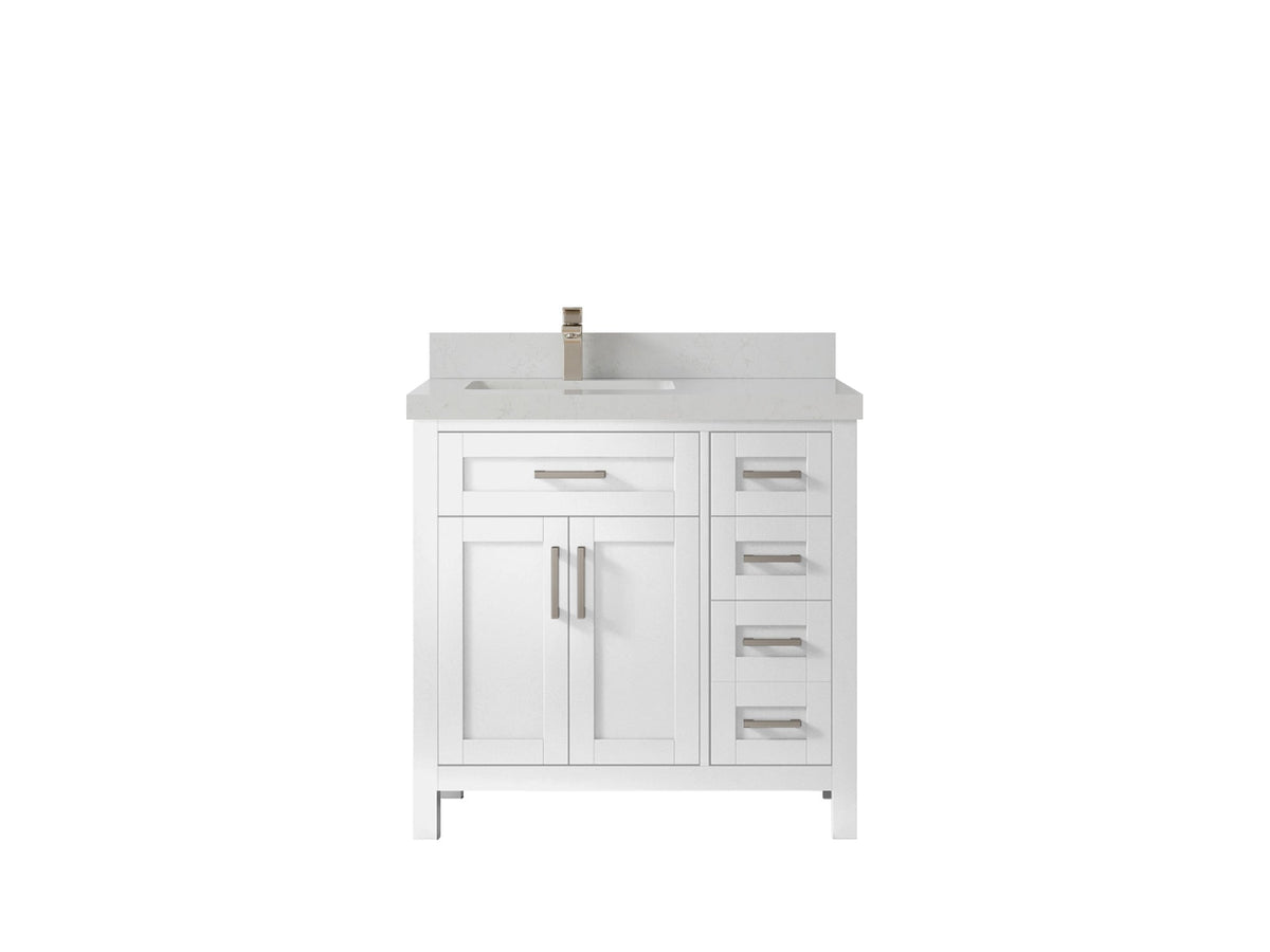 Cambridge 36 in. W x 22 in. D Left Offset Sink Bathroom Vanity - Willow Bath and Vanity