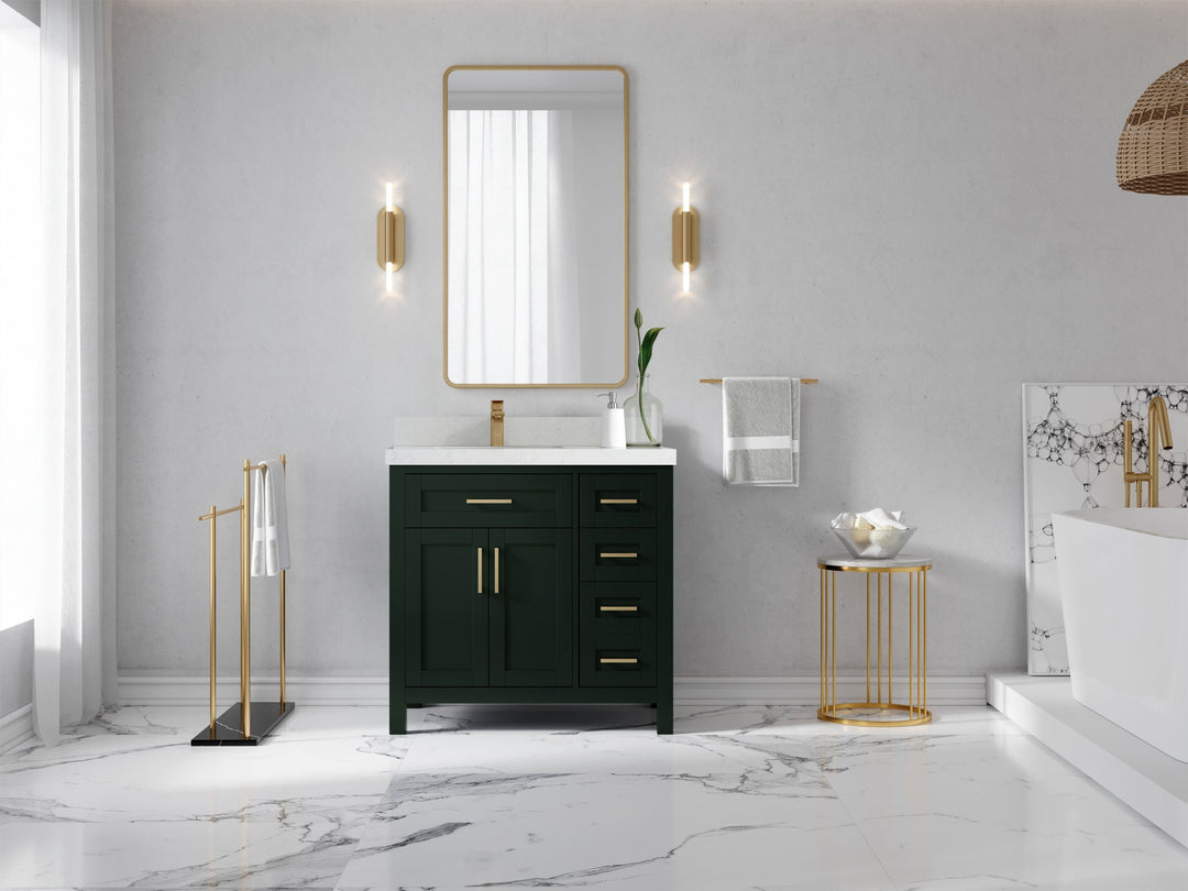 Cambridge 36 in. W x 22 in. D Left Offset Sink Bathroom Vanity - Willow Bath and Vanity