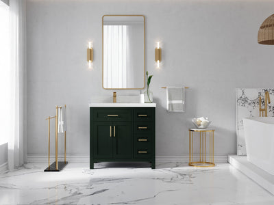 Cambridge 36 in. W x 22 in. D Left Offset Sink Bathroom Vanity - Willow Bath and Vanity