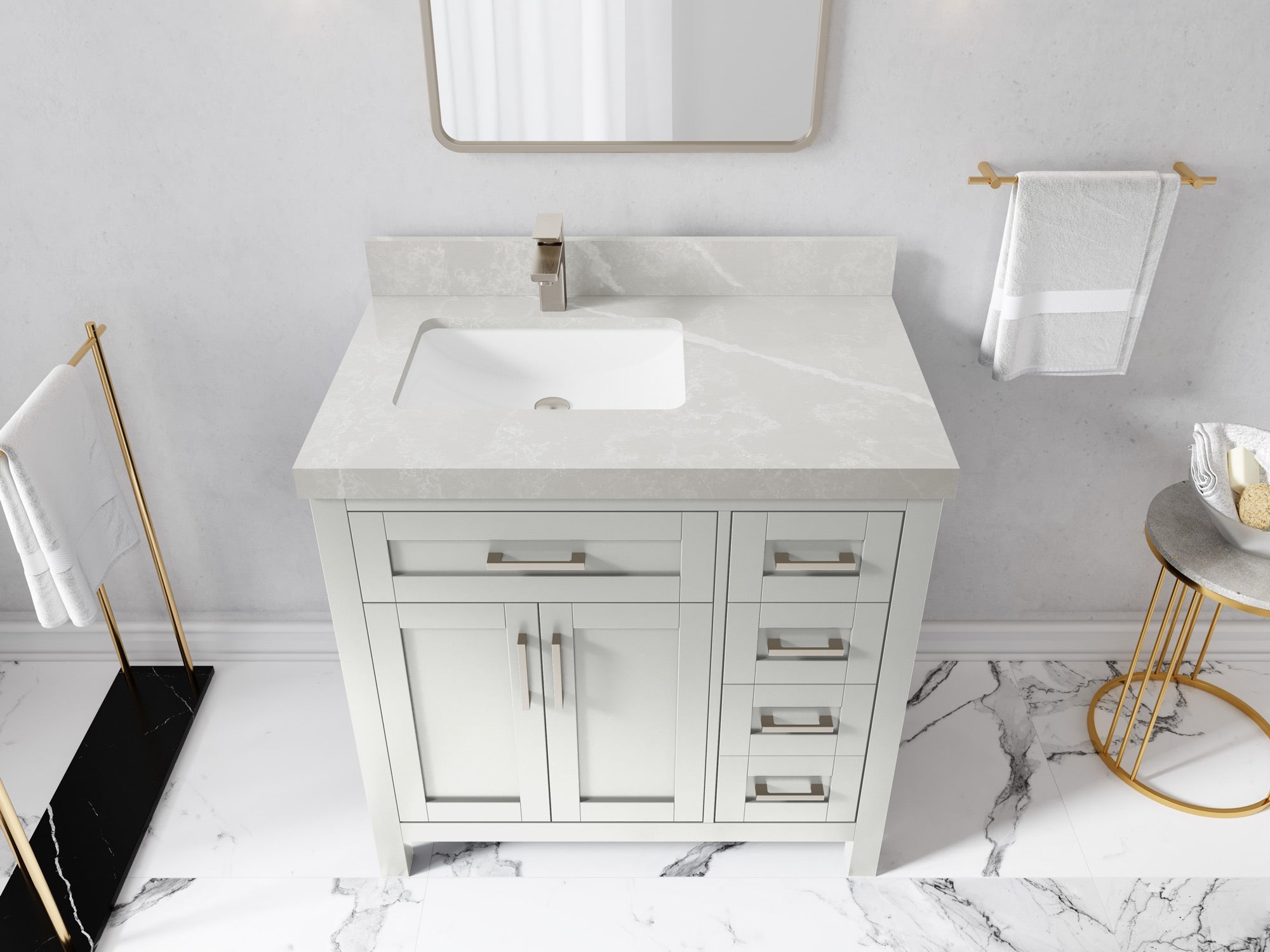 Cambridge 36 in. W x 22 in. D Left Offset Sink Bathroom Vanity - Willow Bath and Vanity