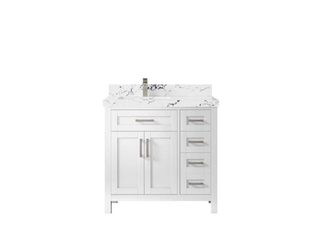 Cambridge 36 in. W x 22 in. D Left Offset Sink Bathroom Vanity - Willow Bath and Vanity