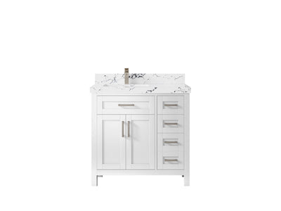 Cambridge 36 in. W x 22 in. D Left Offset Sink Bathroom Vanity - Willow Bath and Vanity