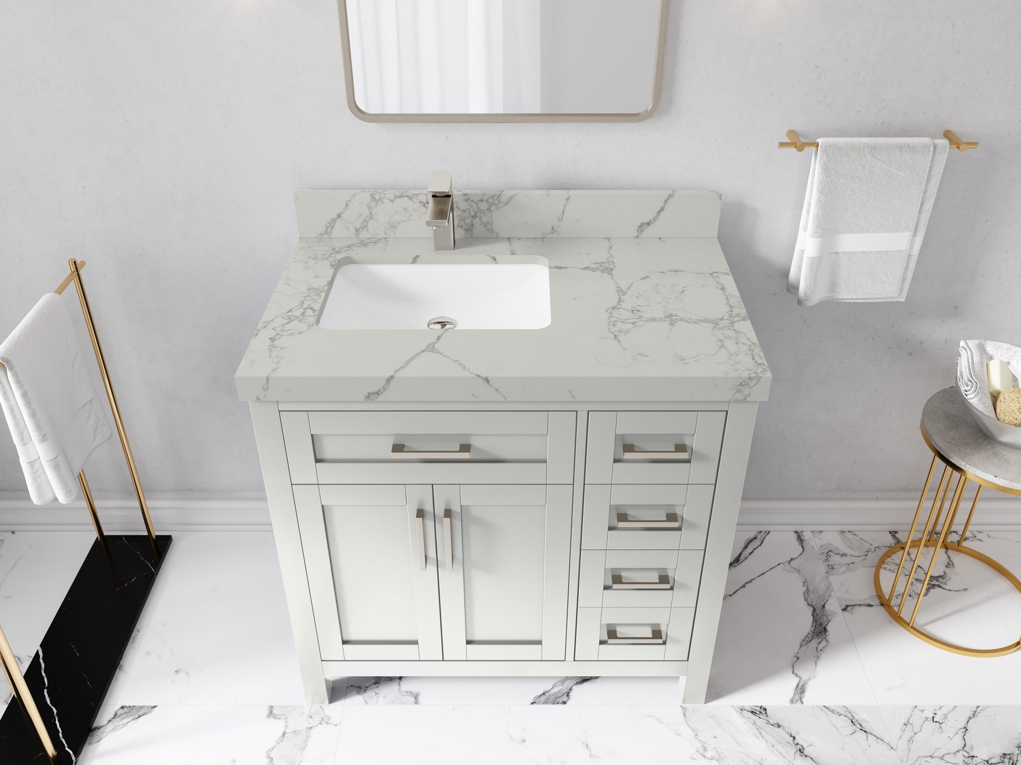 Cambridge 36 in. W x 22 in. D Left Offset Sink Bathroom Vanity - Willow Bath and Vanity
