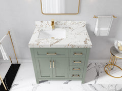 Cambridge 36 in. W x 22 in. D Left Offset Sink Bathroom Vanity - photo 36