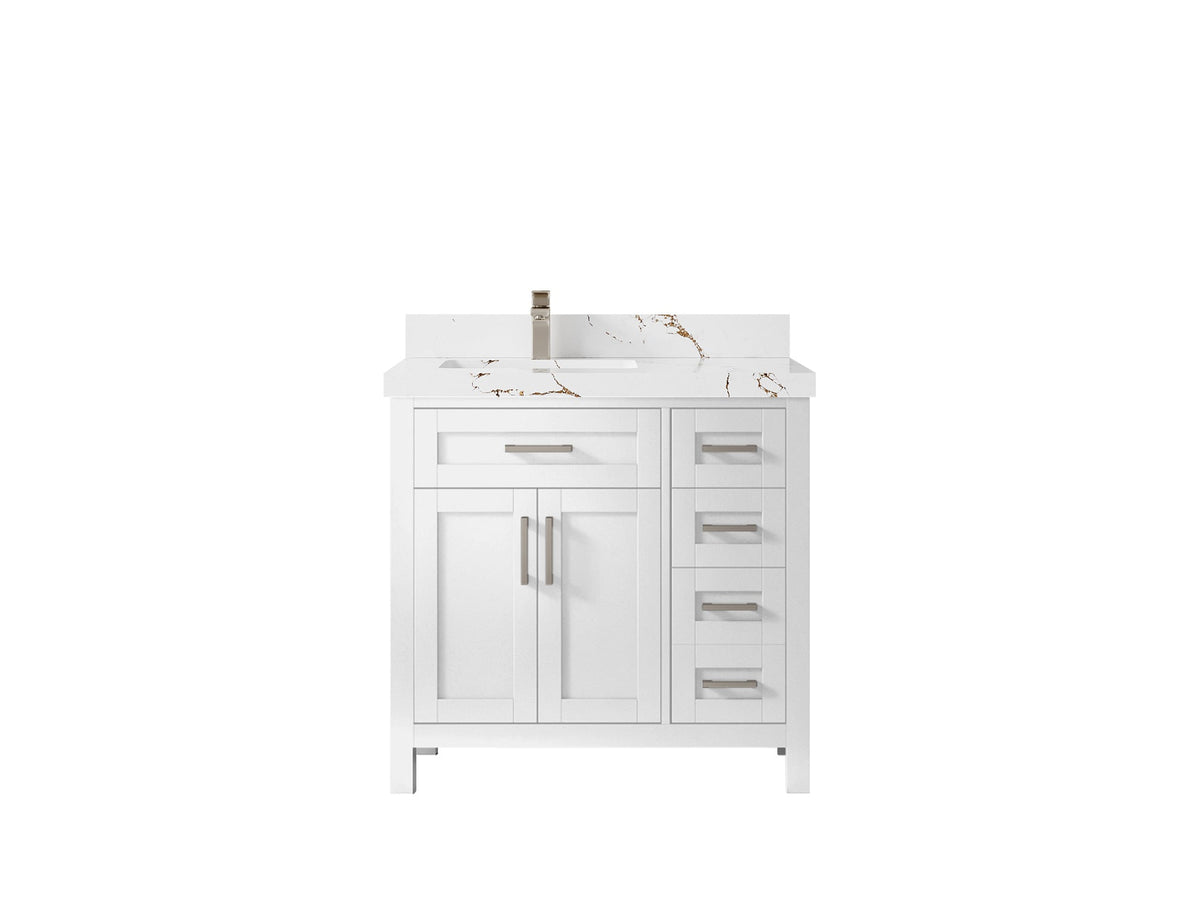 Cambridge 36 in. W x 22 in. D Left Offset Sink Bathroom Vanity - Willow Bath and Vanity