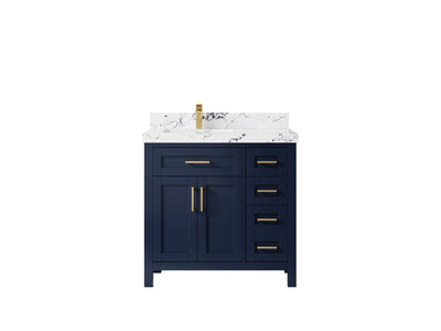 Cambridge 36 in. W x 22 in. D Left Offset Sink Bathroom Vanity - Willow Bath and Vanity