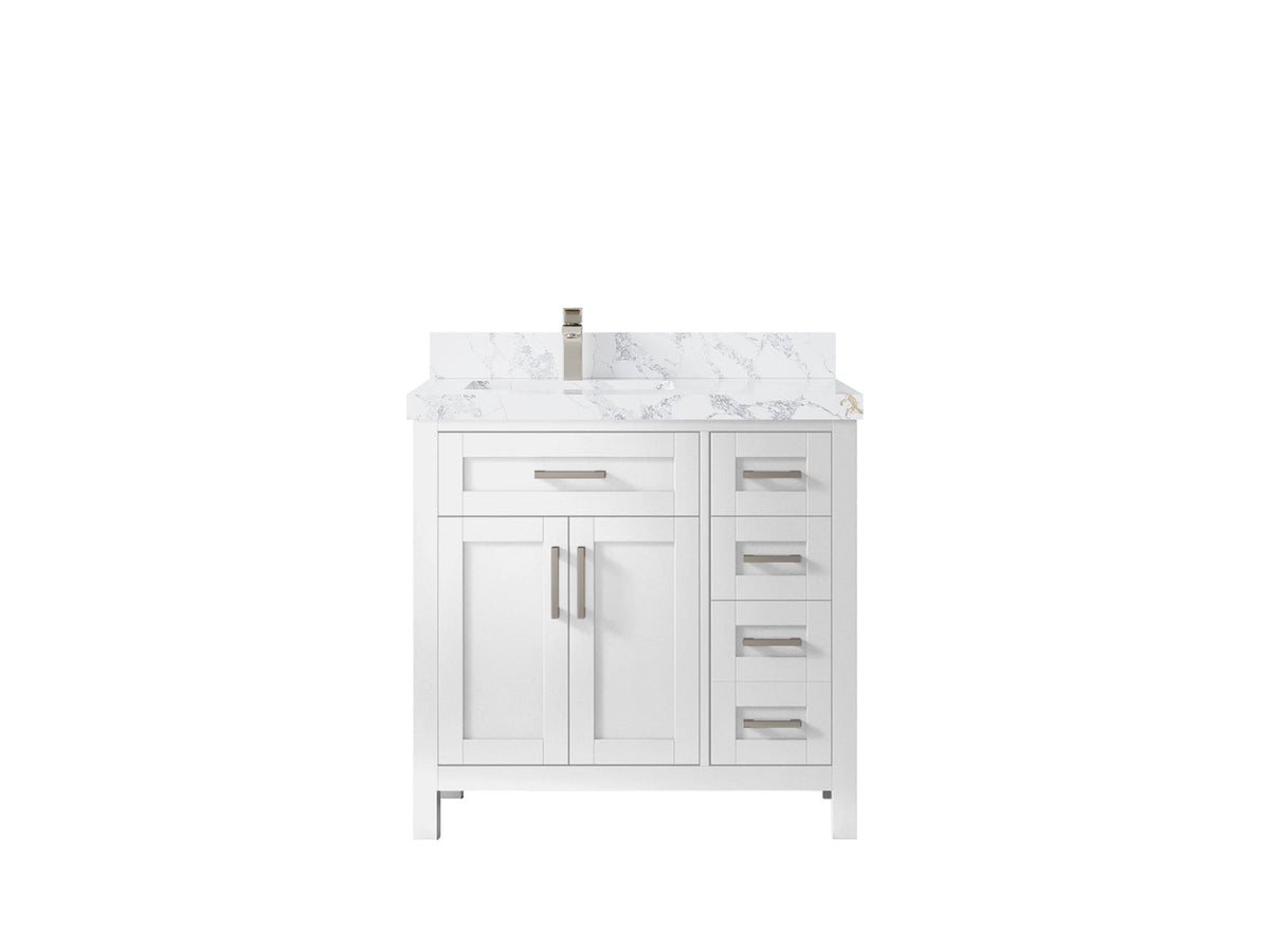 Cambridge 36 in. W x 22 in. D Left Offset Sink Bathroom Vanity - Willow Bath and Vanity