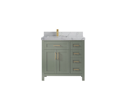 Cambridge 36 in. W x 22 in. D Left Offset Sink Bathroom Vanity - Willow Bath and Vanity