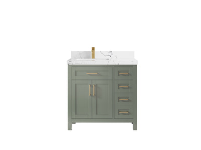 Cambridge 36 in. W x 22 in. D Left Offset Sink Bathroom Vanity - Willow Bath and Vanity