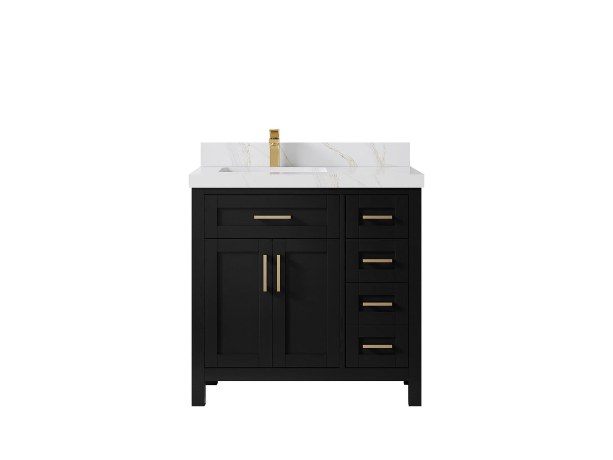 Cambridge 36 in. W x 22 in. D Left Offset Sink Bathroom Vanity - Willow Bath and Vanity