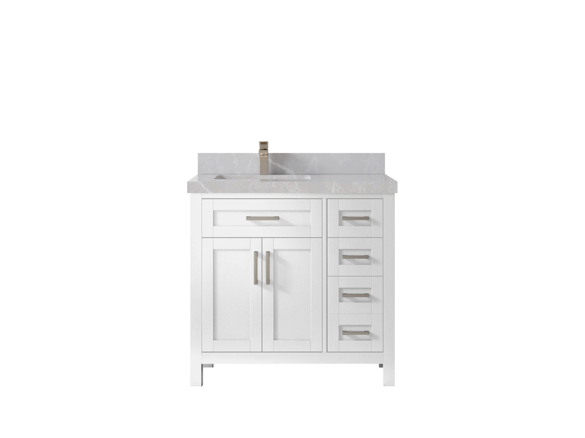 Cambridge 36 in. W x 22 in. D Left Offset Sink Bathroom Vanity - Willow Bath and Vanity