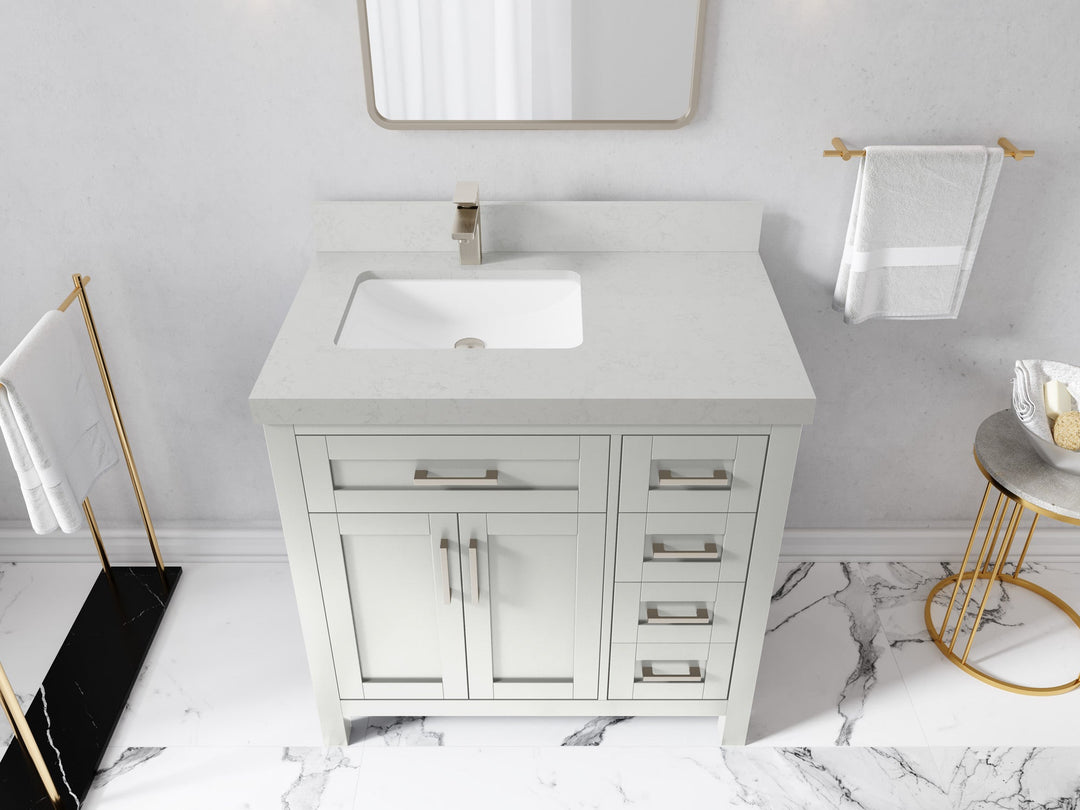 Cambridge 36 in. W x 22 in. D Left Offset Sink Bathroom Vanity - Willow Bath and Vanity