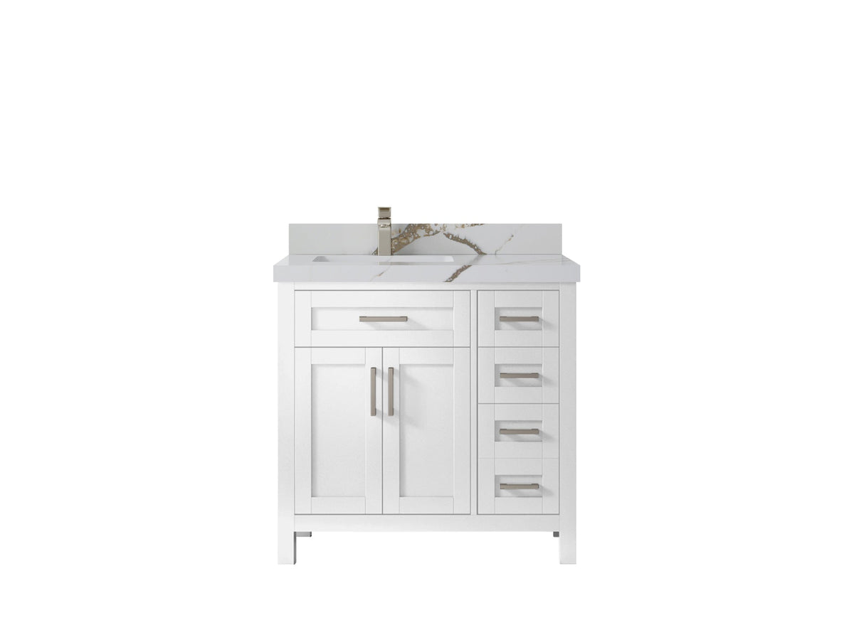 Cambridge 36 in. W x 22 in. D Left Offset Sink Bathroom Vanity - Willow Bath and Vanity