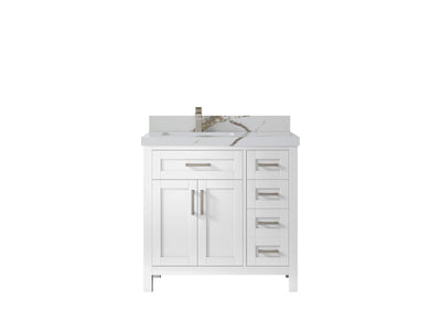 Cambridge 36 in. W x 22 in. D Left Offset Sink Bathroom Vanity - Willow Bath and Vanity