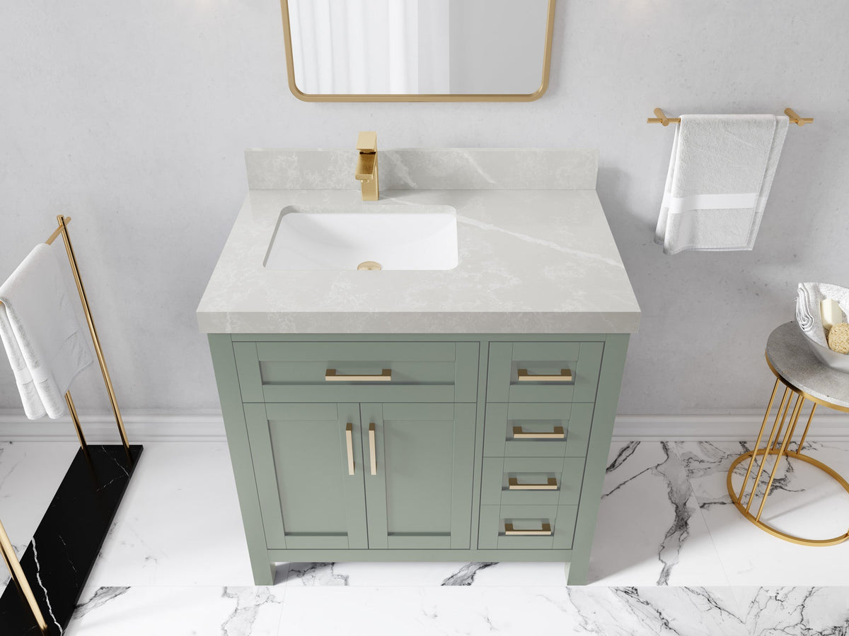 Cambridge 36 in. W x 22 in. D Left Offset Sink Bathroom Vanity - Willow Bath and Vanity