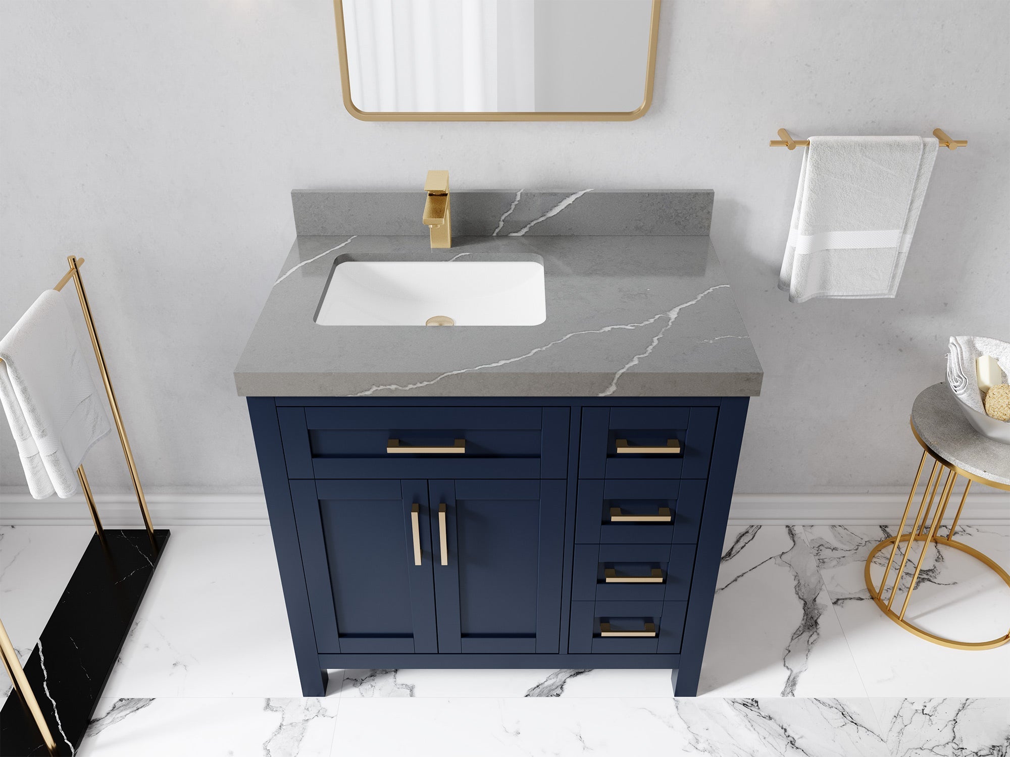 Cambridge 36 in. W x 22 in. D Left Offset Sink Bathroom Vanity - Willow Bath and Vanity