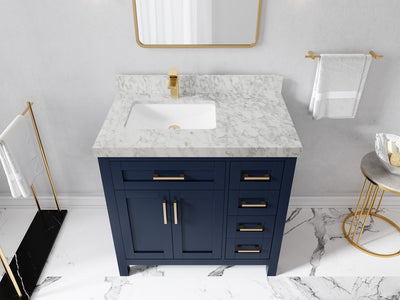 Cambridge 36 in. W x 22 in. D Left Offset Sink Bathroom Vanity - Willow Bath and Vanity